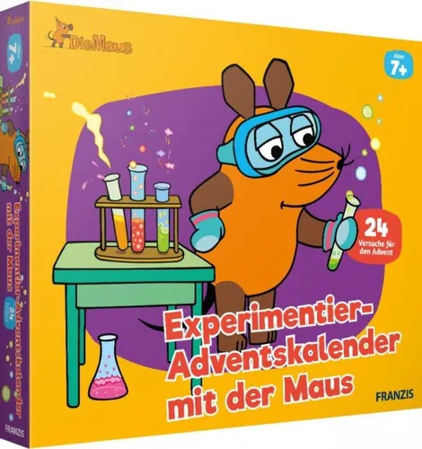 Franzis 67185 Experimentier-Adventskalender mit der Maus - 24 spannende Experimente für Kinder ab 7 Jahren zum Entdecken und Forschen in umweltfreundlicher Pappverpackung