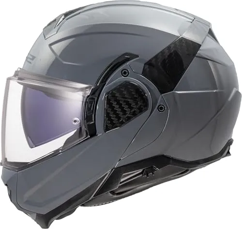 LS2 FF910 Advant II Klapphelm, grau, Größe XL - Motorradhelm mit Coolmax Innenfutter, das atmungsaktiv und schnell trocknend ist. Ausgestattet mit kratzfestem Max Vision Visier und integriertem Sonnenvisier für optimalen Komfort.