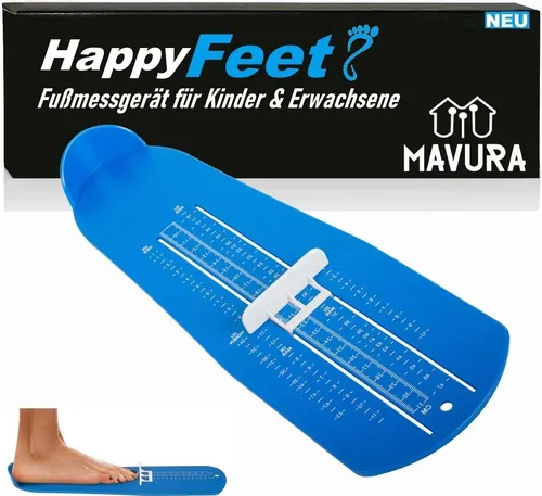 Produktbild HappyFeet Fußmessgerät Fußmesser Schuhgrößentabelle für Kinder & Erwachsene