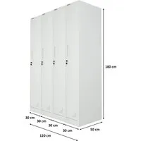 PROREGAL Mega Deal 4X Spind Schrank Elephant Metall – Fertig montiert, 180x30x50cm - Vielseitiger Metallspind für Ordnung in Büro und Umkleideräumen. Robuste Konstruktion mit abschließbaren Türen, Kleiderstange und Haken für optimale Nutzung. Sofort einsatzbereit, ideal für schnelle Lösungen.