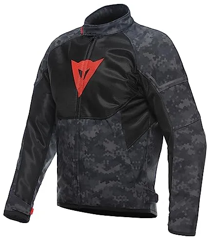 Dainese Herren Motorrad Jacke Ignite Air Tex Gr. 50 - camo-grau-schw.-fluorot - Motorradjacke für Herren in Größe 50, atmungsaktiv mit herausnehmbaren Protektoren, ideal für Touren im Sommer. Robustes Textilmaterial sorgt für Sicherheit und Komfort.