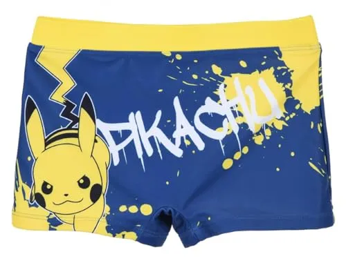 Pokemon Jungen Badehose Badeshort mit Pikachu (DE/NL/SE/PL, Numerisch, 140, Regular, Dunkelblau)