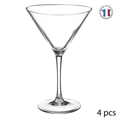 Sg Secret de Gourmet Set aus 4 Cocktailgläsern 30cl - Weingläser – Elegantes Set aus 4 raffinierten Gläsern, ideal für jede Party. Hochwertiges Glas, mikrowellengeeignet und leicht zu reinigen. Verleihen Sie Ihren Getränken einen neuen Geschmack!