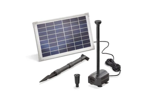 esotec Teichpumpe Wasserspiel Solar-Springbrunnen Kit 12/650 PRO Set 101912 - Wasserpumpen - Solarbetriebene Pumpe mit 650 l/h Förderleistung, ideal für große Teiche. Komplettset mit Sprinkleraufsätzen für bezaubernde Wasserspiele ohne Stromanschluss.
