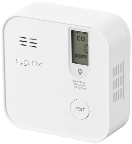 Sygonix Kohlenmonoxid-Melder Set mit App-Steuerung - Gasmelder mit 5 Jahres-Batterie, der Sie zuverlässig vor Kohlenmonoxid warnt und Echtzeit-Status per App liefert.