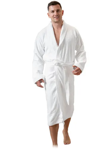 SIEGENTHAL Herrenbademantel Bademantel Herren Schalkragen Knielang, Schalkragen, Gürtel, Knielang, 100% Baumwolle, weich und elegant