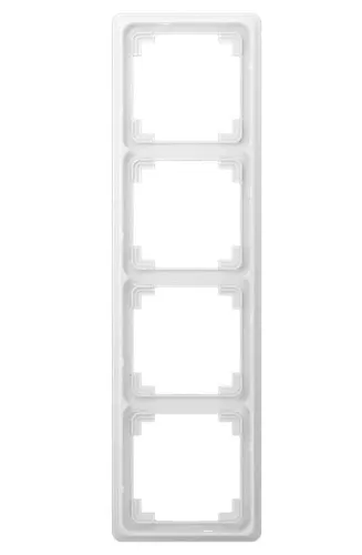 Jung CDP584WW Rahmen 4-fach, senkrechte und waagerechte Montage, Duroplast, CD PLUS, alpinweiß