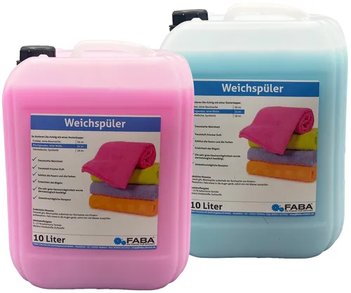 L Weichspüler blau/rose 2x10 Liter - Waschmittel für empfindliche Textilien, sorgt für fühlbare Weichheit und angenehmen Duft. Ideal für alle waschbaren Materialien.
