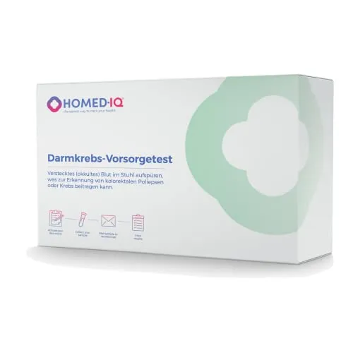 HOMEDIQ Darmkrebs-Vorsorgetest • Darmkrebs Selbsttest • Stuhltest für zuhause • Professioneller Labortest • Stuhlprobe Home Test