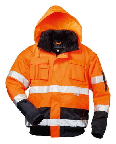 Elysee Warnjacke Volker Größe L - Jacke in orange und marine, besonders sichtbar und ideal für Sicherheits- und Arbeitsanwendungen.