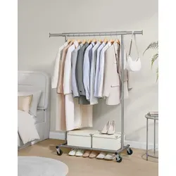 SONGMICS Rollgarderobe grau Metall 92,0 von SONGMICS