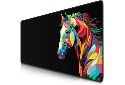 Titanwolf Gaming Mauspad XXL Speed Mousepad 900 x 400 x 3 mm, Schreibtischauflage, abwaschbar, rutschfeste Rückseite, Geschwindigkeit & Präzision, Colour Horse