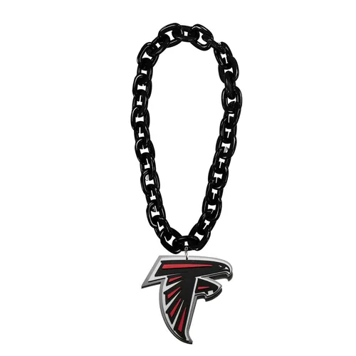 Atlanta Falcons NFL Big Logo Fan Kette - Stylische Halskette mit großem 3D-Logo des NFL-Teams Atlanta Falcons. Ca. 90 cm lang, aus hochwertigem Kunststoff und ideal für Fans. Offizielles Lizenzprodukt von FanFave.