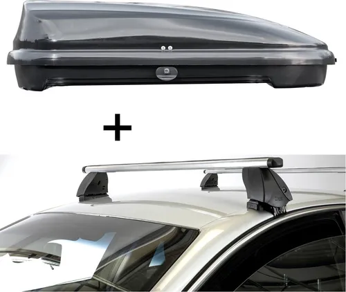 Dachbox VDPFL320 320 Liter schwarz glänzend mit Dachträger K1 PRO für Subaru Pleo - Praktisches Set: Dachbox VDPFL320 (320 Liter) und Dachträger K1 PRO aus Aluminium für Subaru Pleo (5Türer, ab 07). Maximieren Sie den Stauraum für Reisen und genießen Sie eine einfache Montage mit allen nötigen Befestigungsteilen.
