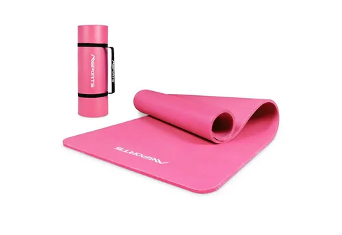 MSports® Gymnastikmatte Fitnessmatte Studio inkl. Übungsposter und Tragegurte