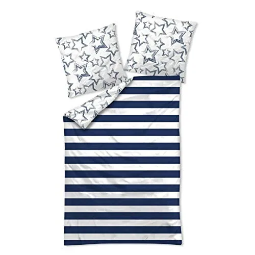 Traumschlaf Wendebettwäsche Stella - Modernes Design mit Reißverschluss - Bettwäsche-Set aus 100% Baumwolle, hautsympathisch und temperaturausgleichend. Praktisch mit Qualitätsreißverschluss, maschinenwaschbar bis 60°C und ideal für ganzjährigen Einsatz.