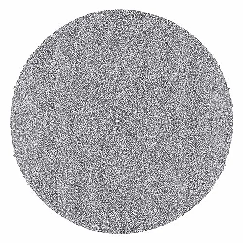 Teppium Moderner Hochflor Teppich Wohnzimmer 160 cm Rund Hellgrau - Shaggy Flauschiger Teppich, Extra Weich, Pflegeleicht und Einfarbig - für Schlafzimmer, Küche und Esszimmer
