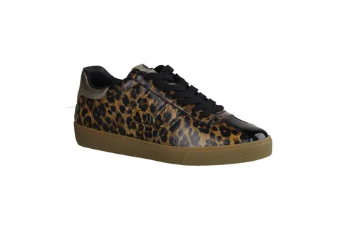 Högl 110317-229 Damensneaker - Elegante Leder Sneaker in Camel/Multi - Wanderschuhe mit luxuriösem Leokid-Leder, bequemen Wechselfußbett und stilvollem Leo-Design für perfekten Tragekomfort und Vielseitigkeit.