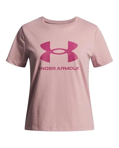 Under Armour® Trainingsshirt Big Logo T-Shirt rosa M (48/50) - Trainingsbekleidung, stylisches Design mit großem Logo, bequemes Material aus 60% Baumwolle und 40% Polyester für optimale Bewegungsfreiheit.