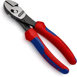 KNIPEX TwinForce Hochleistungs-Seitenschneider - 180 mm, patentiertes Doppelgelenk für müheloses Schneiden und schonende Handhabung