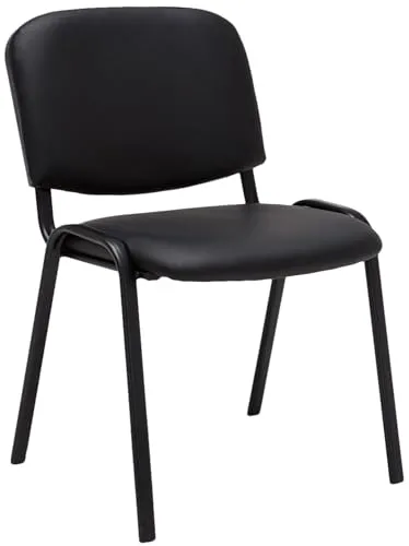 CLP Stapelstuhl Ken I Bequemer Konferenzstuhl mit Kunstleder-Bezug - Bürostuhl mit komfortabler Sitzfläche und Rückenlehne, ideal für lange Konferenzen. Stabil und stapelbar für platzsparende Lagerung, bis 120 kg belastbar.