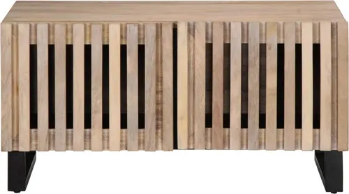 vidaXL Couchtisch mit Stauraum aus Mango Holz - Beistelltisch fürs Wohnzimmer mit robustem Mangoholz, das für Langlebigkeit sorgt. Praktische Staufächer bieten Platz für Bücher und Deko. Ein stilvoller Hingucker für dein Zuhause!