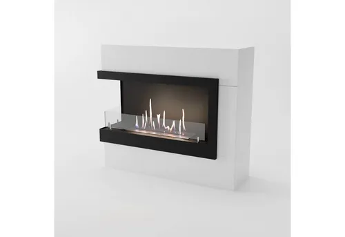 GLOW FIRE Echtfeuer-Dekokamin Halden Mini links Ethanol Kamin, Bioethanol Kamin mit 3h Brenndauer, Heizleistung bis 2kw