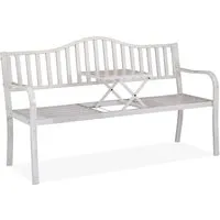 Relaxdays Gartenbank mit klappbarem Tisch, 3-Sitzer - Gartenbank mit klappbarem Tisch, ideal für entspannte Stunden im Freien. Platz für 3 Personen und praktischer Ablageplatz für Getränke oder Bücher.