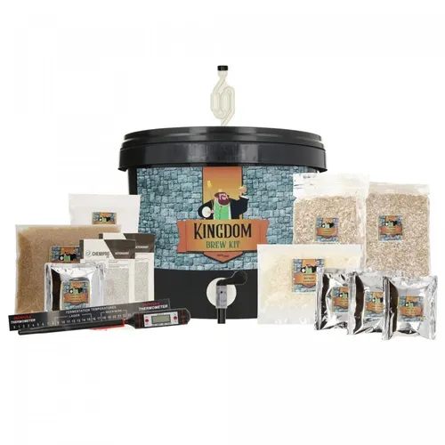 Kingdom Brew Kit - Bierbrauset Tripel für 5L Bier - Entdecken Sie das Kingdom Brew Kit - Bierbrauset Tripel, ideal für Heimbrauer. Mit kompletter Malzmischung und allen Zutaten für 5L Bier. Brauen Sie mühelos einen herzhaften belgischen Klassiker mit 9 % Alkohol!
