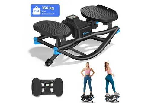 MERACH Stepper für Zuhause mit Power Ropes, 3D-Seitbewegung, LCD-Display