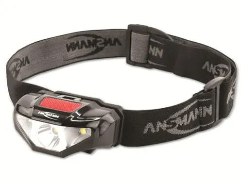 Ansmann Stirnlampe HD70B LED - 65 Lumen, wasserfest - Stirnlampen mit 80 m Leuchtweite und 3 Lichtmodi. Ideal für Joggen und Wandern - leicht, kompakt und spritzwassergeschützt nach IPX4.