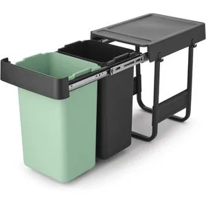 Brabantia Sort & Go 30 l - Praktischer Abfallbehälter - Haushaltszubehör mit 30 l Volumen, ideal für die Mülltrennung und platzsparend in der Küche oder im Büro.