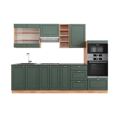 Vicco Küchenzeile Fame-Line, Grün-Gold Landhaus, 280 cm in grün von Vicco