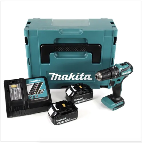 Makita DHP 483 RTJ Akku Schlagbohrschrauber 18V + 2x 5,0 Ah Akku + Ladegerät