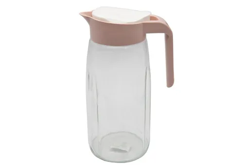TSB Werk Wasserkrug Glaskaraffe Glas Karaffe Krug 1,45L Wasserkaraffe, Deckel, Glaskrug, Kanne, Saftkrug