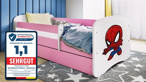 Raumhirsch Furniture Kinderbett Spiderman, Rosa, 80x180 cm in pink von Raumhirsch Furniture
