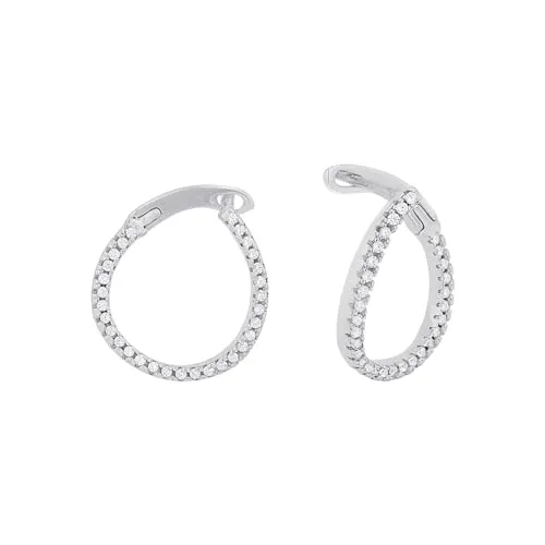 Amor Creolen 925 Sterling Silber mit Zirkonia - Elegante Ohrringe aus 925 Sterling Silber für Damen, geschmückt mit funkelnden Zirkonia. Ideal als Geschenk und perfekt für jeden Anlass.