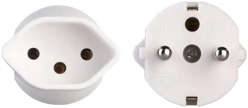 revolt Adapter Schweiz, Schuko: 2er-Set Fixadapter, Schuko-kompatibel, auf Schweizer Buchse, 230 V (Steckeradapter, Deutschland)