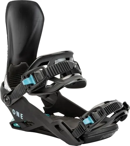 NITRO ONE Bindung 2025 raven - L - Snowboard Bindungen mit minimalistischem Design und surfigem Flex. Ideal für Freestyle-Rider, die Komfort und Haltbarkeit auf jedem Terrain suchen.