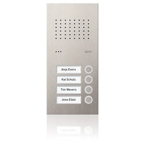 Ritto Acero pur Türstation Audio für 4 Wohneinheiten von Ritto