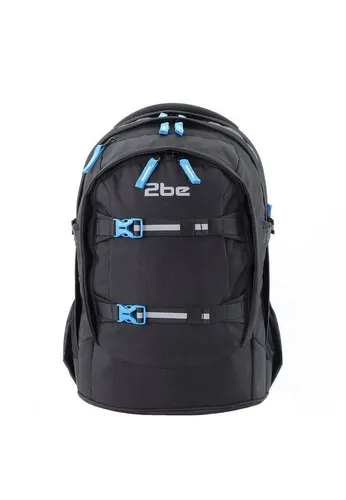 2be Schulrucksack Ergo School Backpack 06 Black - Rucksacktaschen mit 27 l Volumen, inklusive praktischem Regencape für optimalen Wetterschutz und gepolstertem Laptopfach für sicheren Transport.