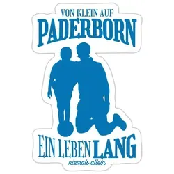 Spreadshirt Von Klein Auf Paderborn Fußball Fans Sticker Aufkleber, 10 x 10 cm, Mattweiß - Weiß