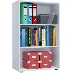 VCM Büroregal Lona XL - Ohne Türen, Weiß - Büroschränke mit hochwertigem Metallbeschlag, ideal für Zuhause oder Büro. Variabler Fachboden und Platz für 14 Ordner - perfekt organisiert!
