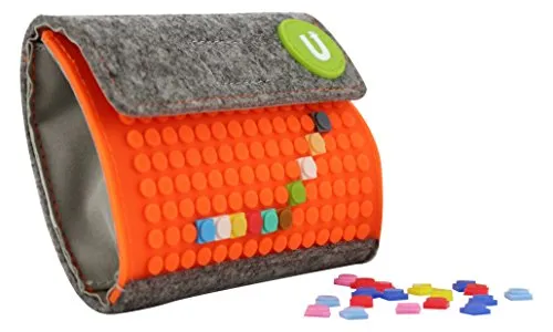 Upixel Trends DEUPB007-5 - Pixel Portemonnaie, Geldbörse, orange/grau