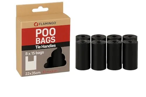 Kotbeutel für Hunde – Mit XL-Handgriff – 120 Stück – Besonders praktisch & hygienisch – Flamingo