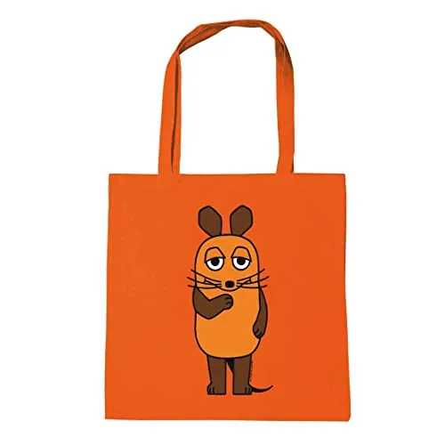 Logoshirt® Die Sendung mit der Maus I TV-Maus I Baumwolltasche I orange I Lizenziertes Originaldesign