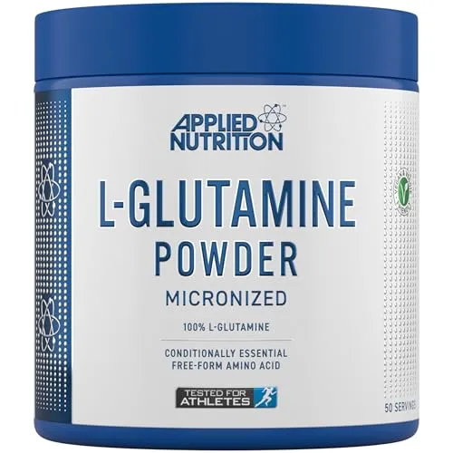 Applied Nutrition L-Glutamin Pulver - 100% Vegane Aminosäure 50 Portionen, Muskelaufbau & Regeneration, Unterstützung für Immunsystem, Neutraler Geschmack