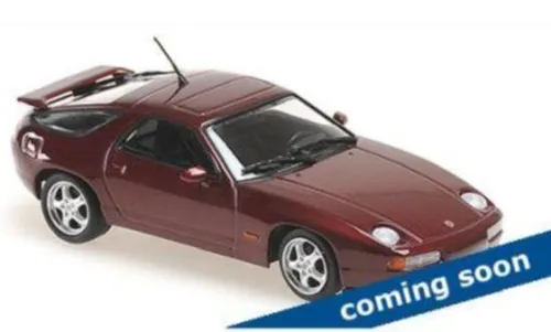 Minichamps 1:43 PORSCHE 928 GTS – 1991 – RED METALLIC - Modellbau, Spur 1:43, detailgetreue Nachbildung des ikonischen Porsche 928 GTS in edlem Rotmetallik, perfekt für Sammler und Autoliebhaber.