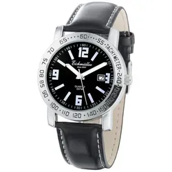 Eichmüller Quarzuhr Herrenuhr, 41 mm – Sportliche Armbanduhr mit schwarzem Zifferblatt RE1178
