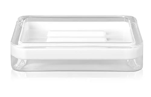 möve Line Seifenschale 12 x 8,5 x 2,5 cm aus Acryl, white